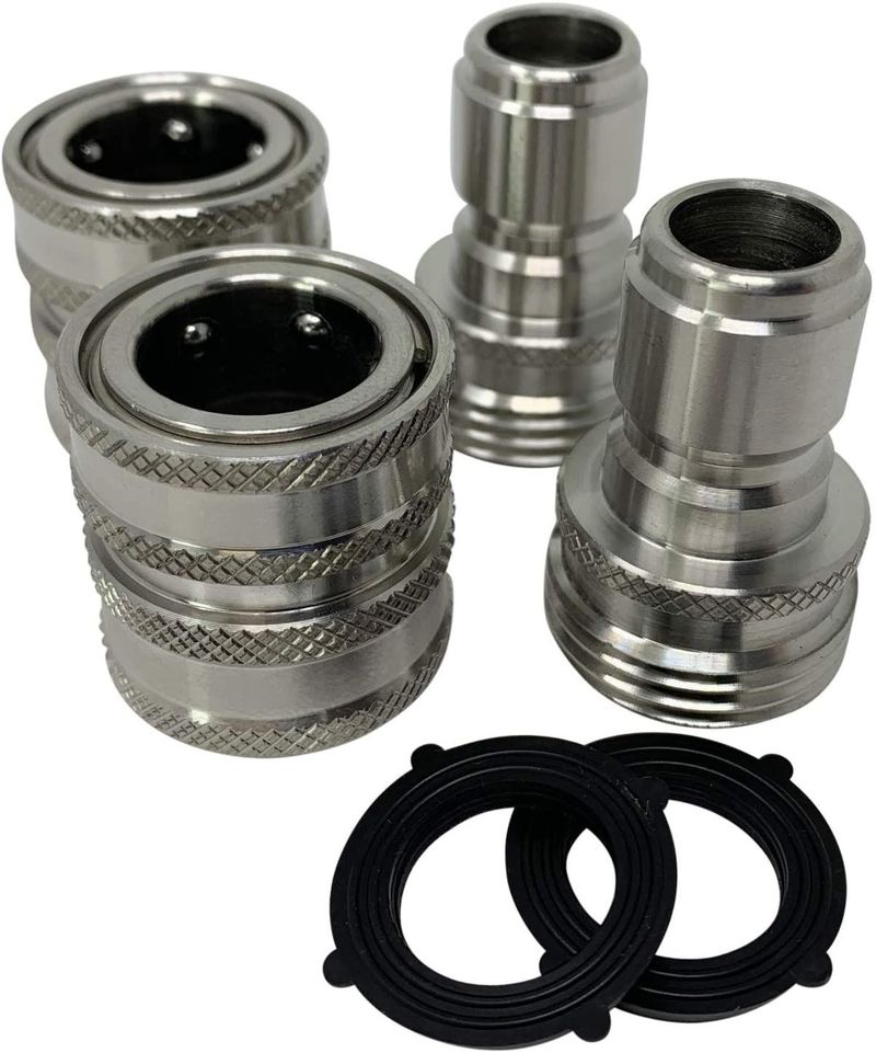 Stainless Steel 3/4 Inch Garden Hose Quick Connect Set | 2x2 Set_voghion.com
