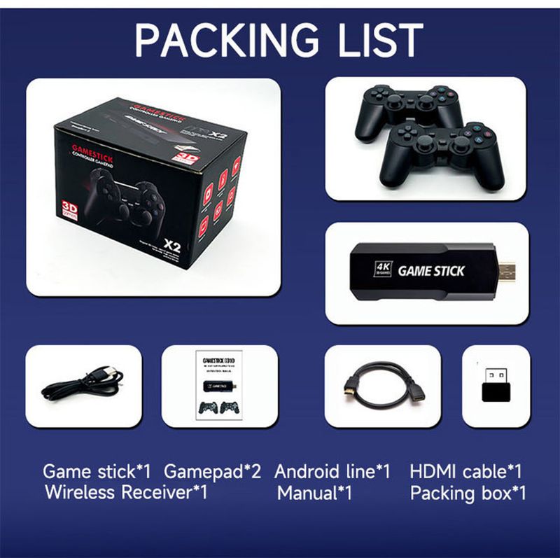 M9 Retro Wireless TV Game Console With 2.4G Dual Controllers, Mini Arcade System For PS1 & Classic Gaming, 32G/64G/128G Storage, HDMI Output_voghion.com