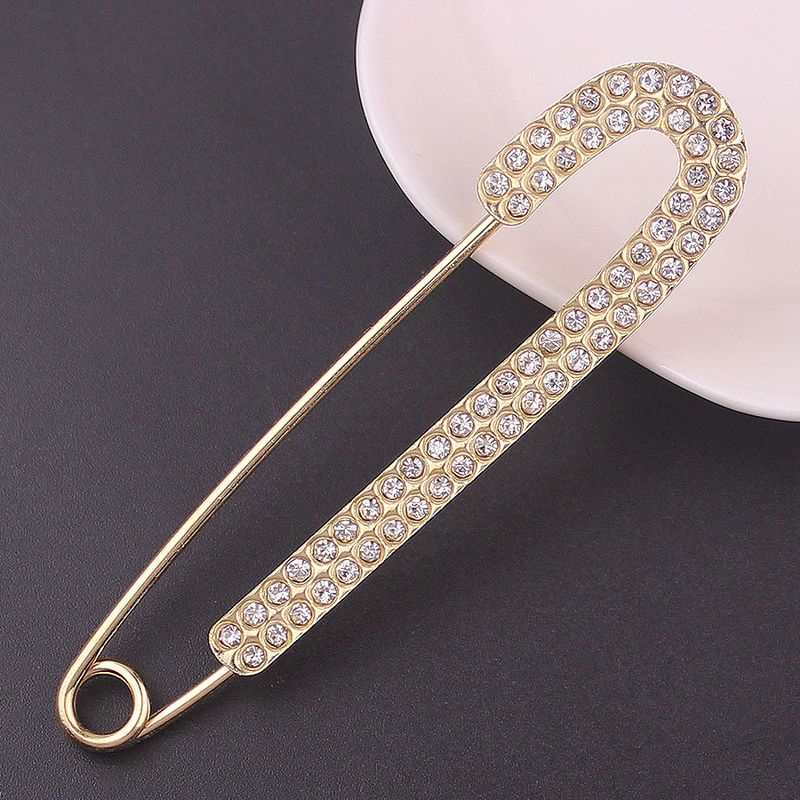 Rhinestone Pearl Simple 7.5cm Large Brooch Cardigan Scarf Decoration Women's Suit Accessory_voghion.com