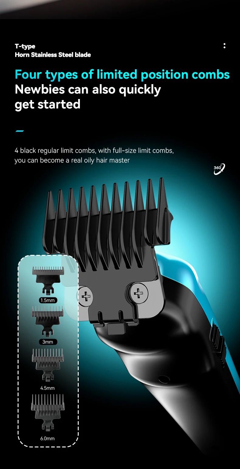 2299 Tagliacapelli professionale senza fili Zero Gapped Ricaricabile Barbiere Elettrico Finitura Taglio Capelli hine_voghion.com