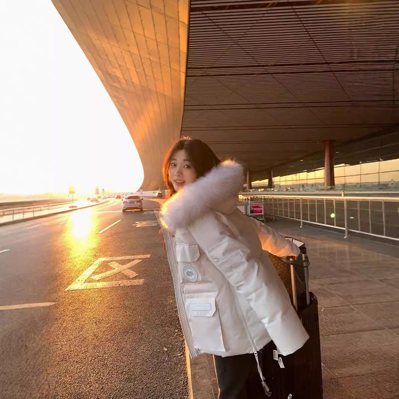 Giacca invernale da donna Parker Workwear Extreme Cold Series Three Proof in vera pelliccia di procione 90% piumino d'anatra bianco_voghion.com