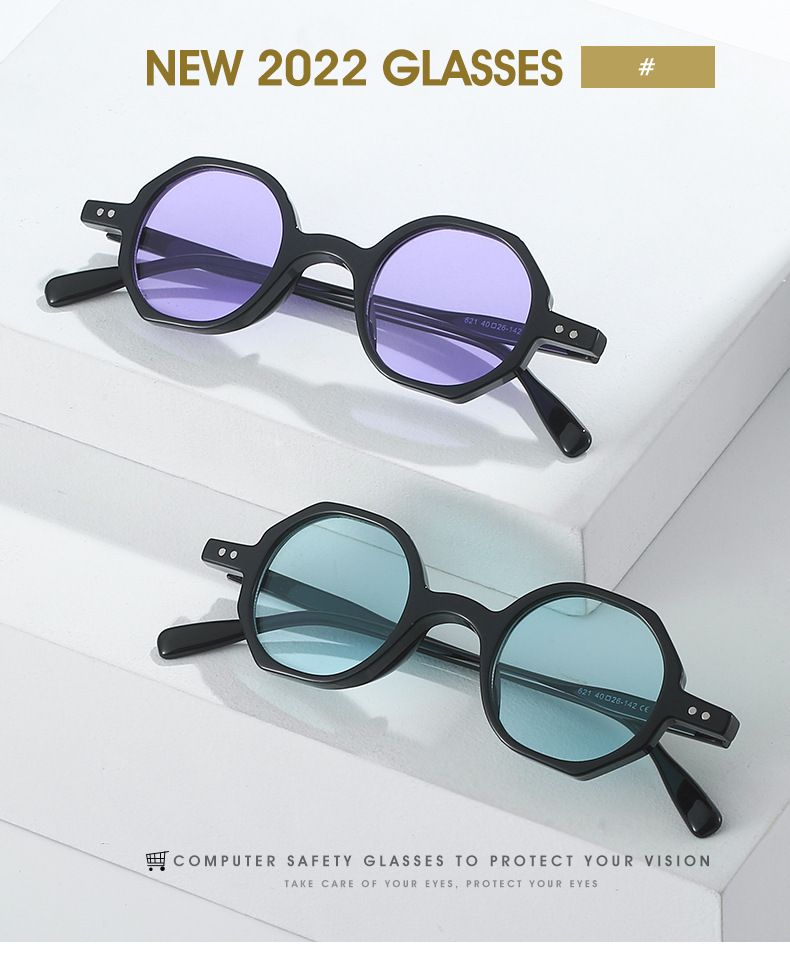 2022 new personalized small frame sunglasses cross-border colorful multi-color International Station hot wholesale polygonal sunglasses_voghion.com