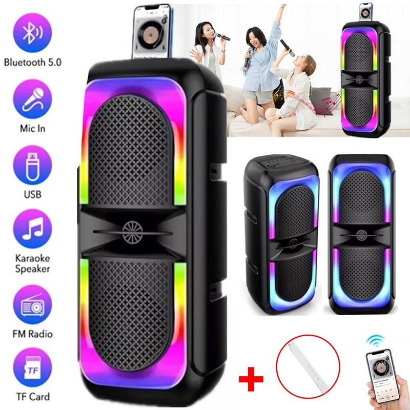 Hohe Bass TWS Drahtlose Bluetooth Lautsprecher Tragbare Subwoofer Outdoor Party RGB_voghion.com