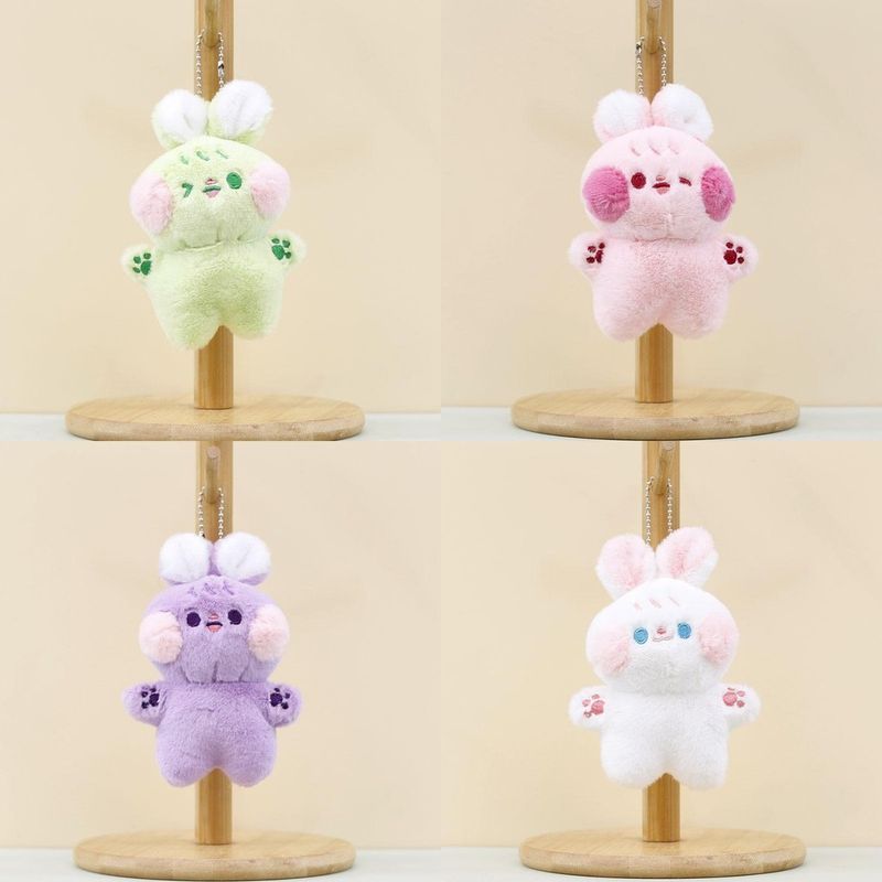 Fluffy Adorable Bunny Keychain Plush Toy Cute Mini Rabbit Bag Accessory Charm_voghion.com