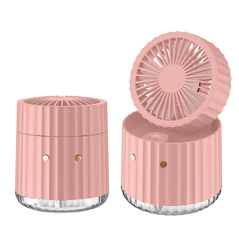 PW01 Mini ventola di raffreddamento ad acqua USB Desktop Turbo LED Raffreddatore d'aria umidificante spray (rosa)_voghion.com