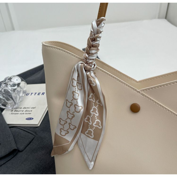 Nuova borsa tote elegante di grande capacità, di alta qualità, a forma di V, alla moda, per il pendolarismo, borsa a mano con sciarpa di seta_voghion.com