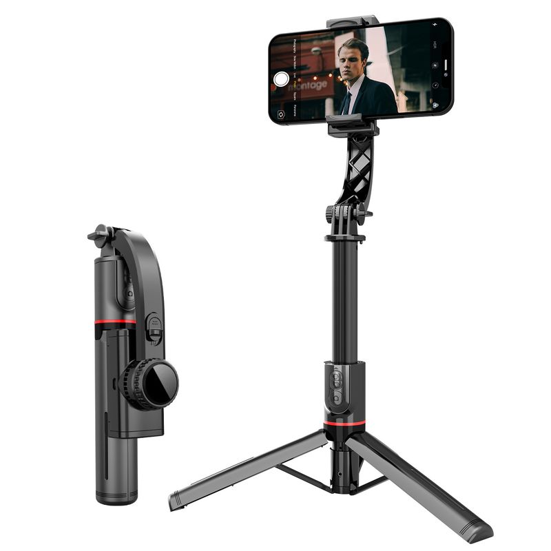 Kardanstabilisator für Mobiltelefone, Selfie-Stick, Anti-Shake, einziehbares Desktop-Stativ, aktive Live-Stream-Halterung, Lazy._voghion.com