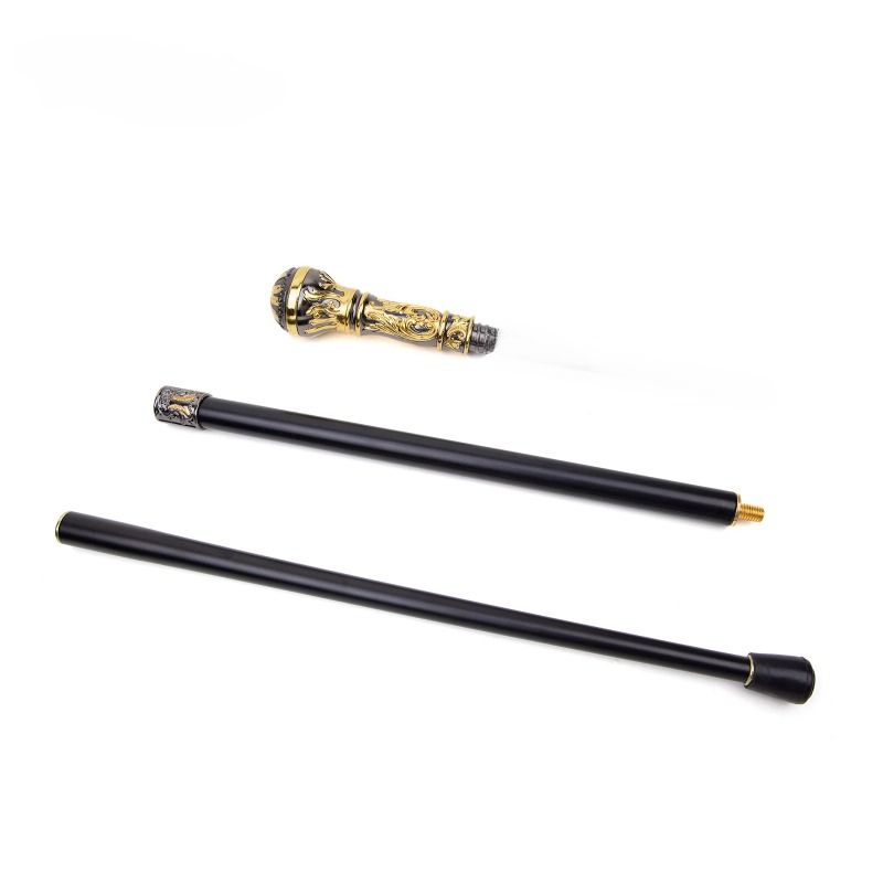 Golden Black Luxury Round Handle Fashion Walking Stick For Party Decorative Walking Cane Elegant Knob Walking Stick 93cm_voghion.com