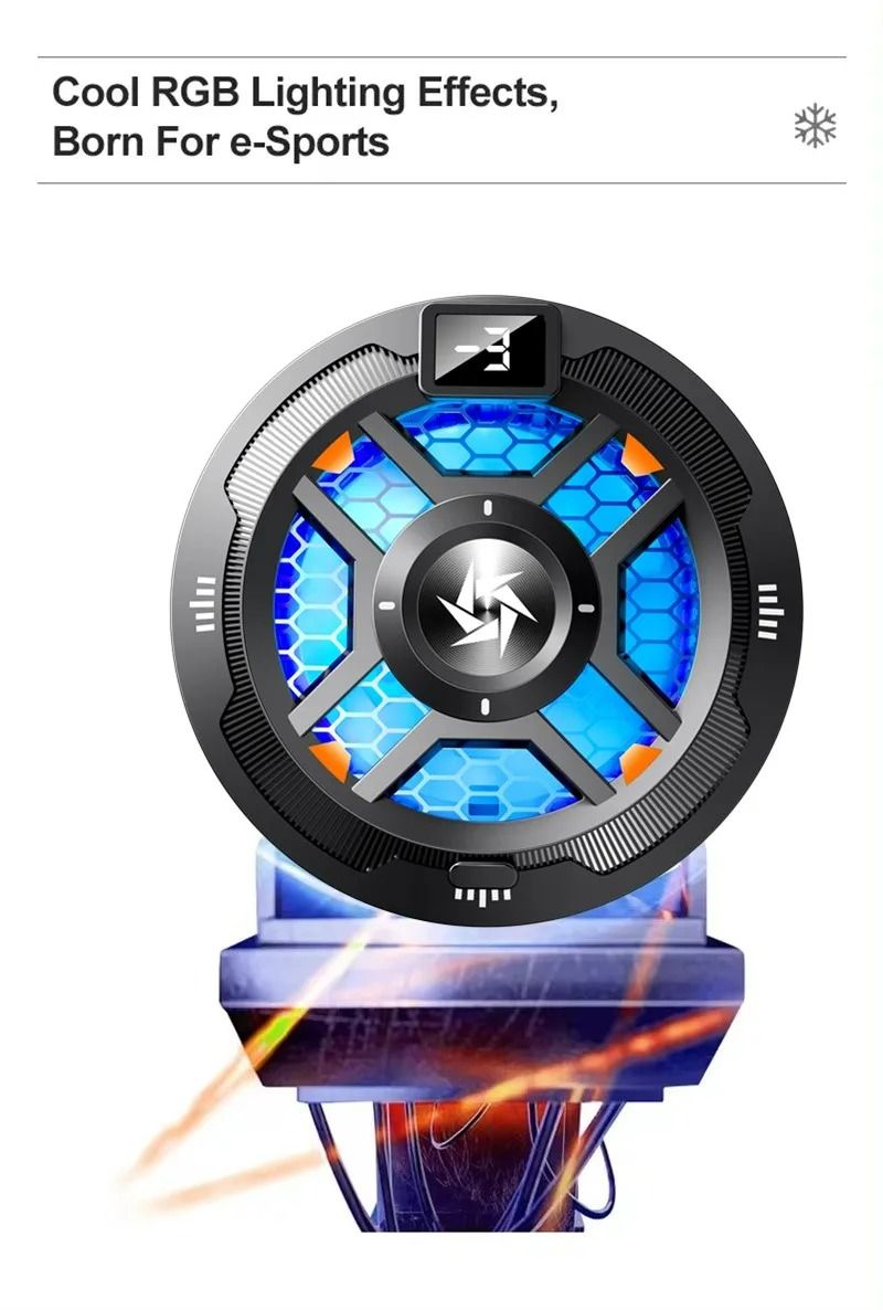 Wireless Charging Magnetic Cooler For IPhone 16 15 14 13 12 11 Xiaomi Samsung Back Clamped Phone Fan Game Cooling_voghion.com