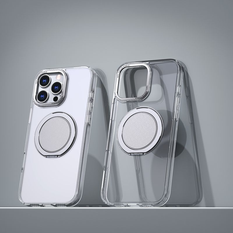 Telefonhülle Anwendbare Handyhülle Transparente, drehbare magnetische Saugschutzhülle_voghion.com