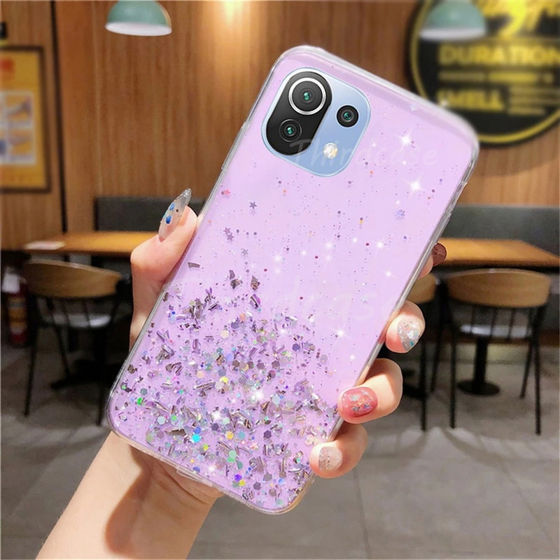 Mi 11 Lite 5G NE Pailletten Silikonhülle für Xiaomi 12 Pro 12X 11T Pro 11i Crystal Glitter Cover POCO M4 Pro F3 X3 NFC M3_voghion.com