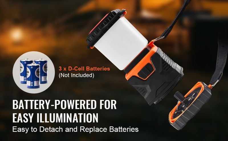 VEVOR LED Camping Lantern Battery Powered All-in-one For Exceptional Experience_voghion.com