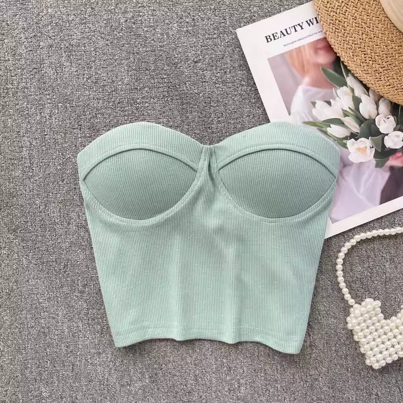 Women's Clothing Sexy Strapless Tube Top Vest For Women To Wear Inside And Outside With Beautiful Back One Piece With Chest Pads To Wrap The Chest_voghion.com