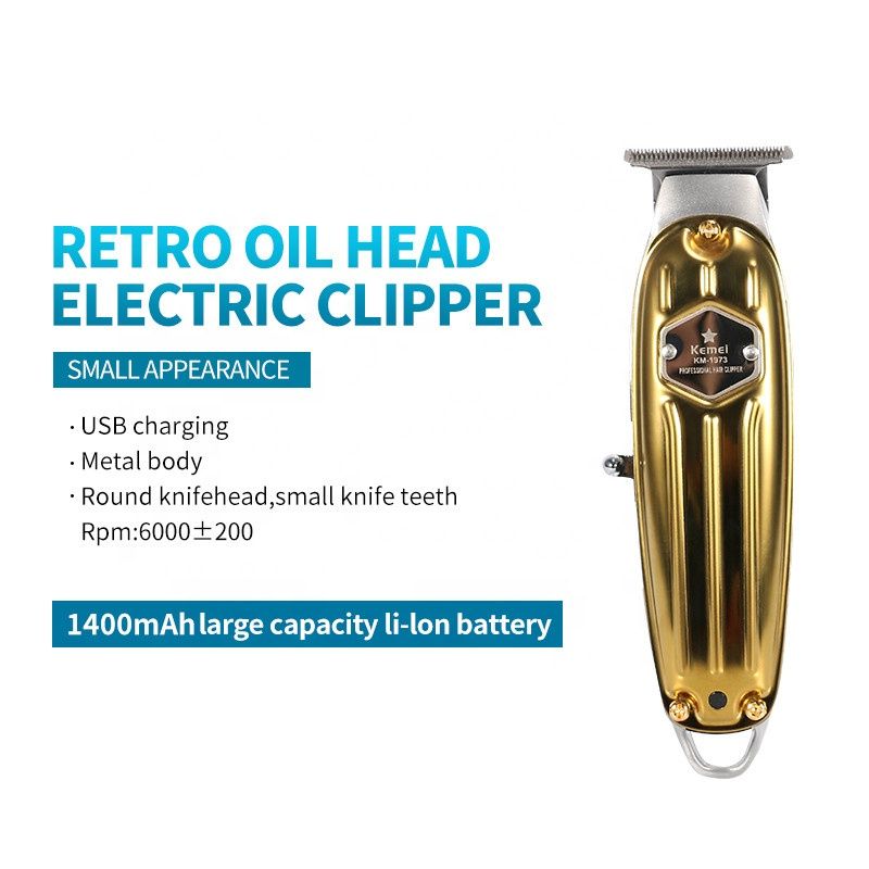 Kemei KM-1973 All Metal Professional Men Electric Cordless Hair Trimmer Male 0mm Baldheaded T Blade Haircut hine_voghion.com