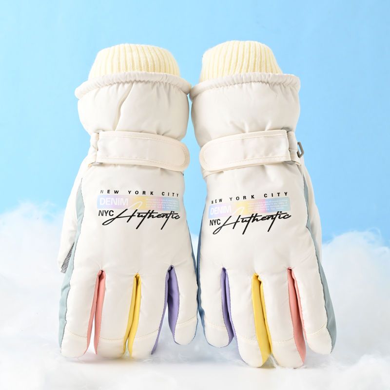 Gants de ski pour femme, hiver 2023, en coton épais et chaud, résistants au froid, pour jouer avec la neige, hydrofuges, écran tactile._voghion.com