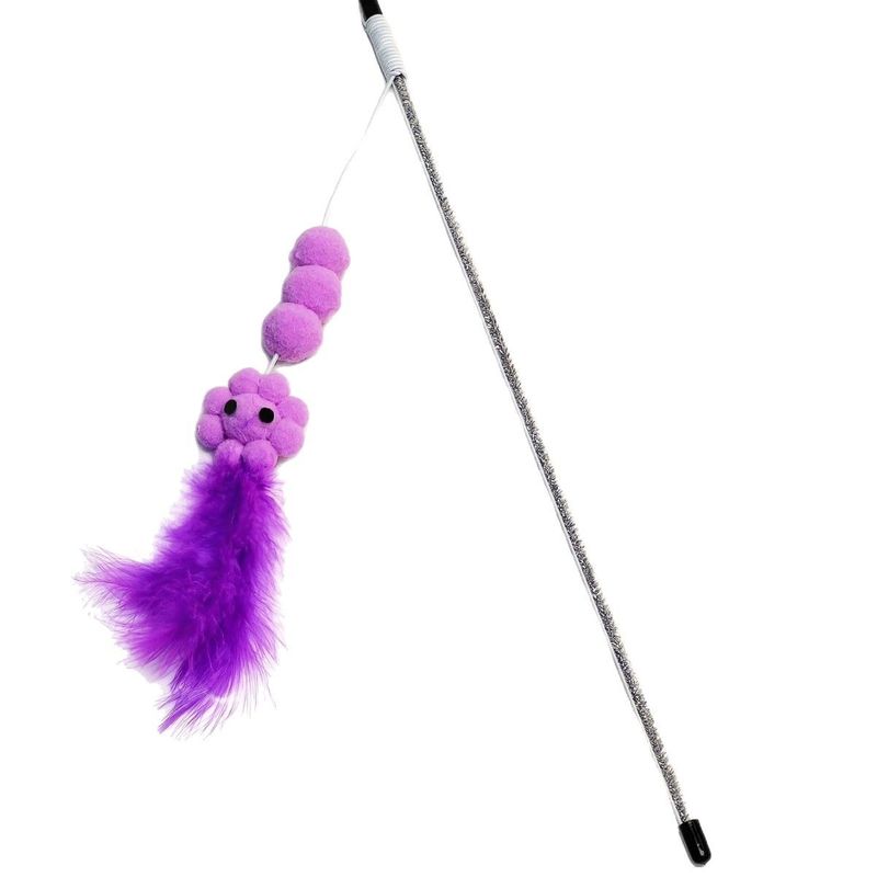 Sunflower Toy Feather Fairy Wand With Bell Durable Chewable Self-Entertainment Cat Teaser_voghion.com