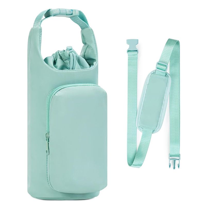 Bolsa feminina para garrafa de água com bolso para celular e alça de ombro ajustável_voghion.com