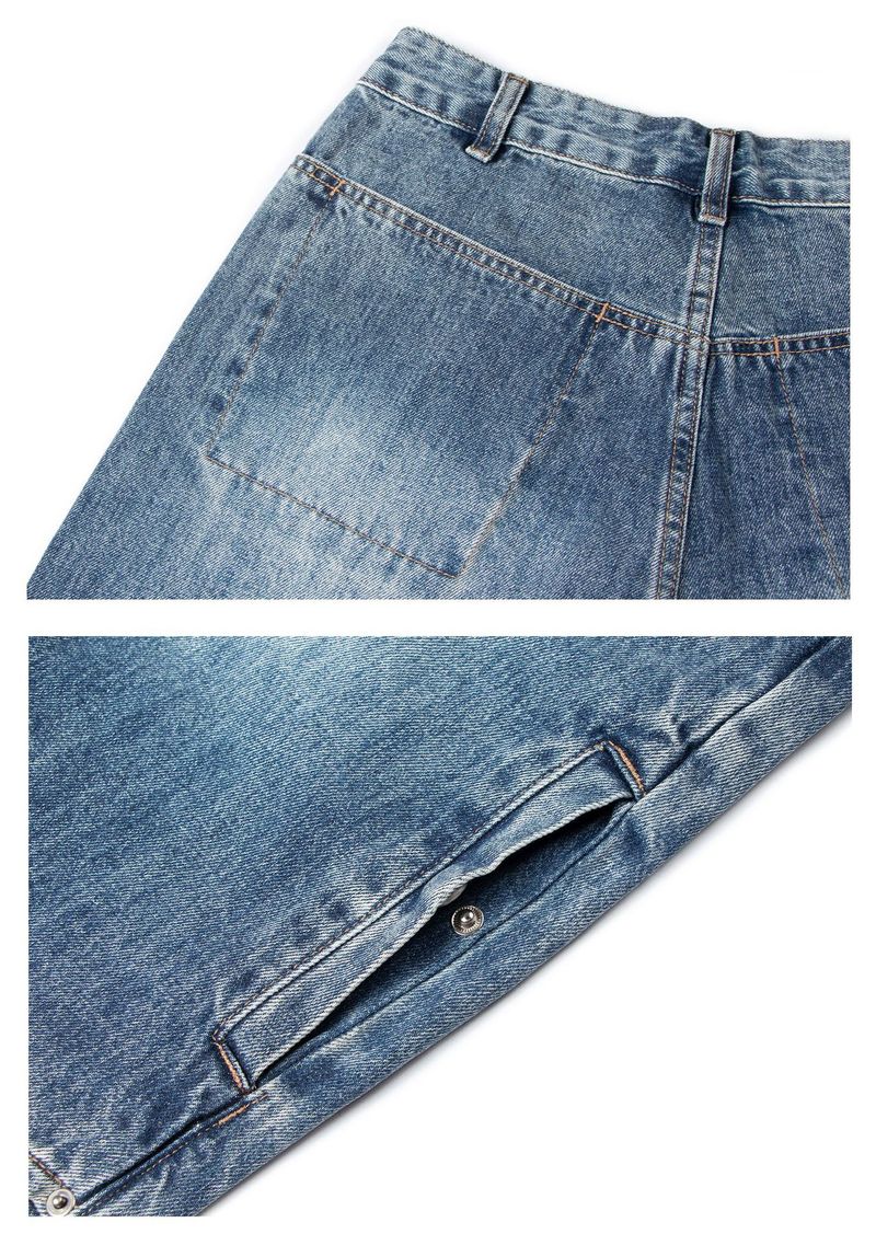 Vêtements pour hommes, jeans droits amples et délavés, style rétro, tendance, jambes larges, décontractés, pour couples_voghion.com