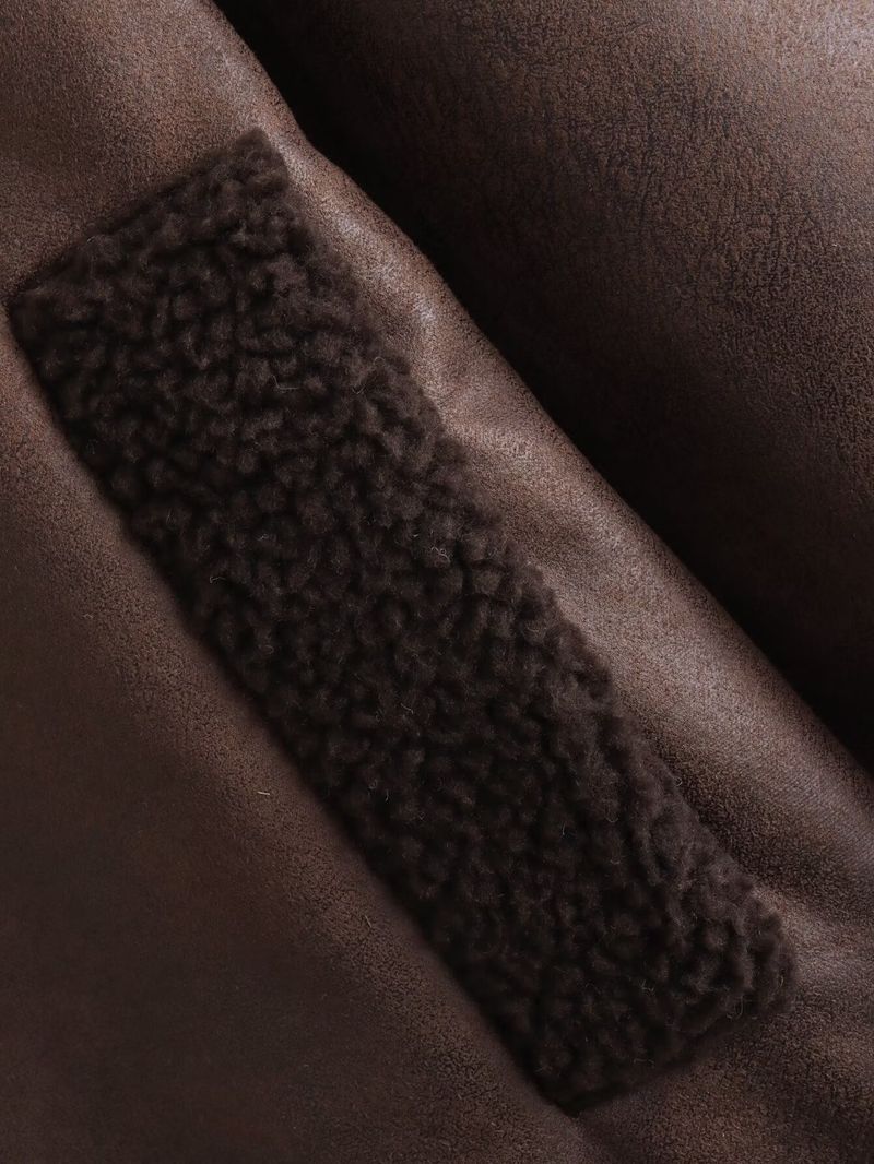 Damenbekleidung Lässige Wendejacke mit Kunstpelzkragen – Gemütliche Winteroberbekleidung für Streetstyle (Braun, S/M/L)_voghion.com
