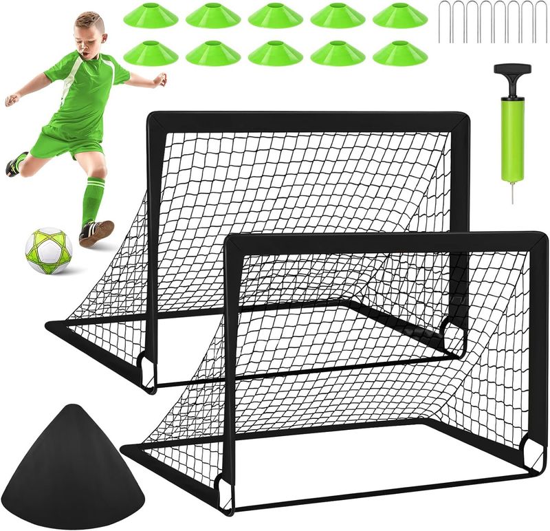 Børnefodboldmålsæt - Fodboldtræningsnet til begyndere med flere farvemuligheder_voghion.com
