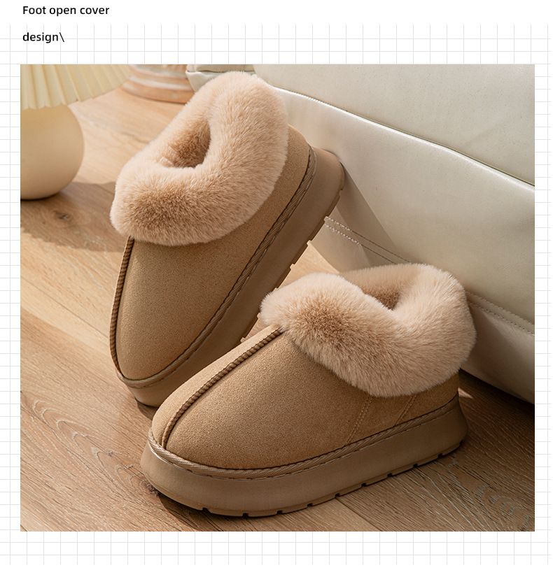 Herbst und Winter Plüsch Baumwollschuhe gute warme Zuhause verdickte wollige wasserdichte Paar High-Top Baumwollpantoffeln_voghion.com