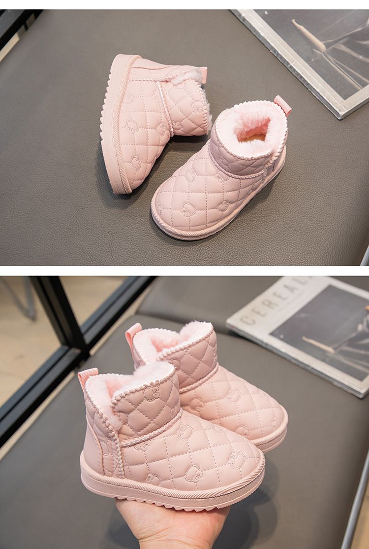 2025 Winter Neue Kinder Schnee Mit Fleece, Jungen Baumwolle Schuhe, Mädchen Stiefel, baby Nicht-Slip Mid-Calf Warme Stiefel_voghion.com