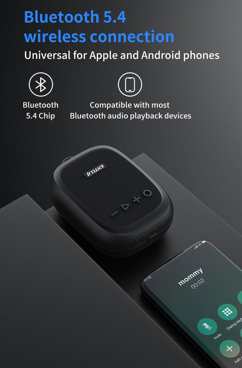 Nowy bezprzewodowy zewnętrzny przenośny głośnik Bluetooth INWA-629 z subwooferem o dużej mocy 5 W, kolumną muzyczną i zestawem głośnomówiącym_voghion.com