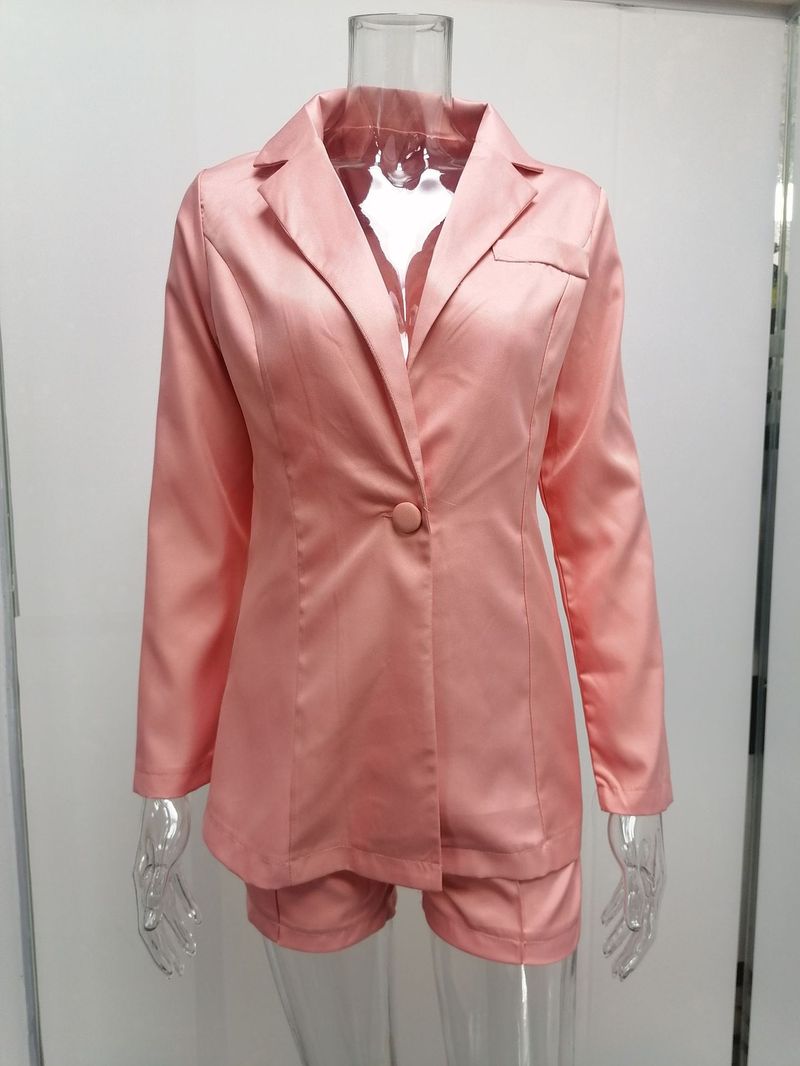 GraceChic 2025 New European And American Cross-Border Women's Fashion Elegant Autumn Winter Solid Color Blazer Jacket Shorts_voghion.com