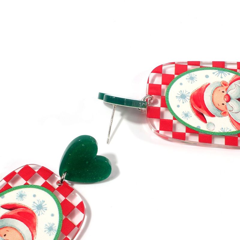 Set di gioielli da donna, orecchini natalizi alla moda, albero di Natale in acrilico, orecchini natalizi di Babbo Natale_voghion.com