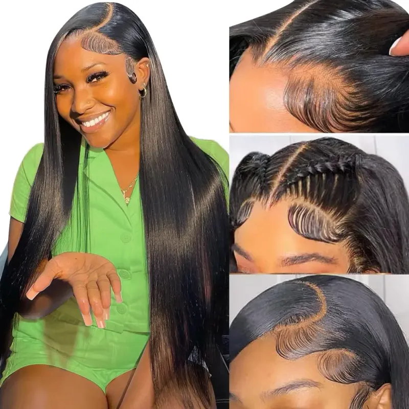 13x4 HD Transparante Lace Front Menselijk Haar Pruiken voor Vrouwen Braziliaans Maagdelijk Menselijk Haar_voghion.com