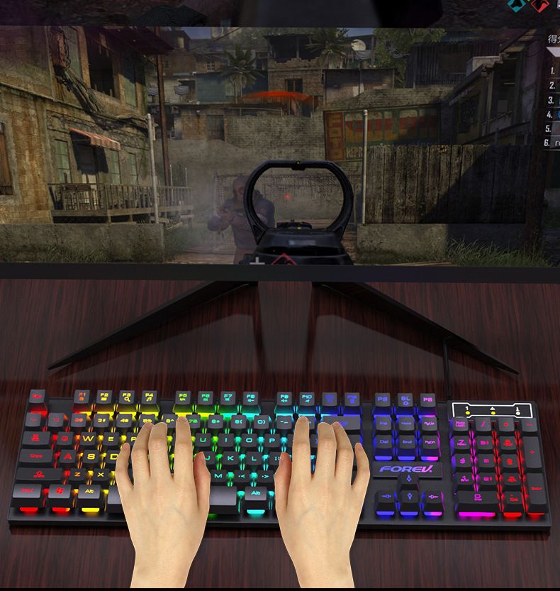 104 Keys Mechanical Wired Gaming Keyboard For Laptop Desktop Ergonomics RGB Backlit LED Keycaps PC Accessories_voghion.com