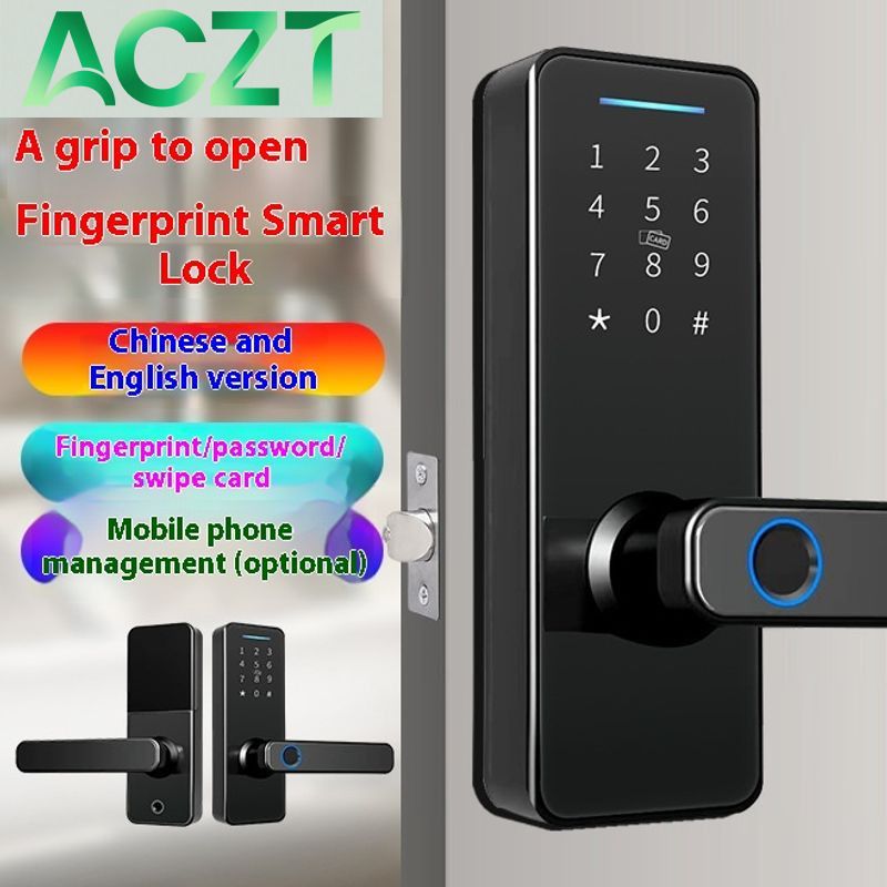 ACZT Smart Electronic Door Lock – APP Control, Fingerprint & Card Access, Keyless Entry For Home Security_voghion.com