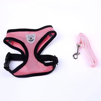 Pet Vest Style Mesh Harness Set Breathable Cat Dog Leash_voghion.com