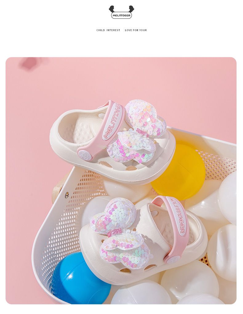 Kinderschuhe Neue Sommer Kinder Hausschuhe Niedlichen Cartoon Loch Schuhe Mädchen Pailletten Atmungsaktiv Hohl Sandalen Hausschuhe_voghion.com