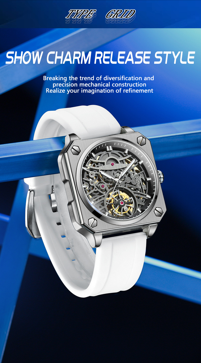 New light luxury couple square tourbillon automatic mechanical watch crystal transparent waterproof wristwatch_voghion.com