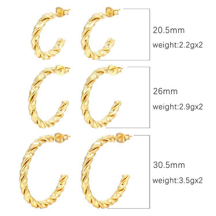 Cross-border hot earrings fashion stainless steel earrings trend simple twisted round ladies earrings jewelry wholesale_voghion.com