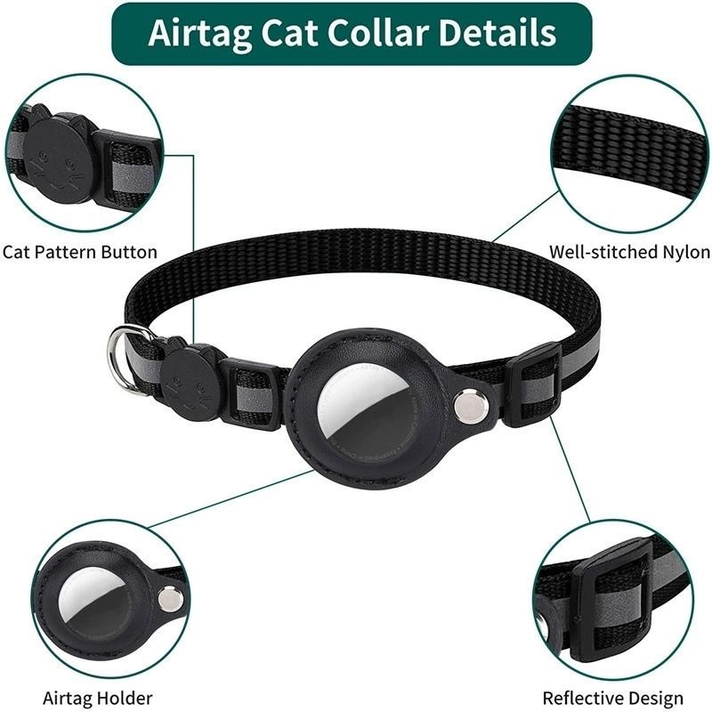 New Airtag pet collar protective cover for lost location tracking of cats_voghion.com