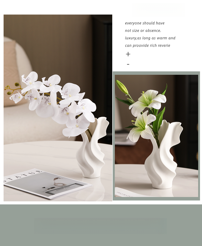 Creative Art Simulation Vase Ins Style High Aesthetic Living Room Flower Arranger Home Wine Cabinet Decoration Niche_voghion.com
