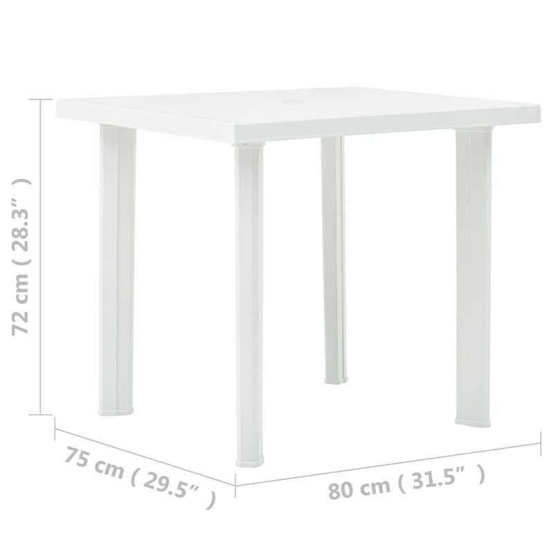 Garden Table White 31.5"x29.5"x28.3" Plastic_voghion.com