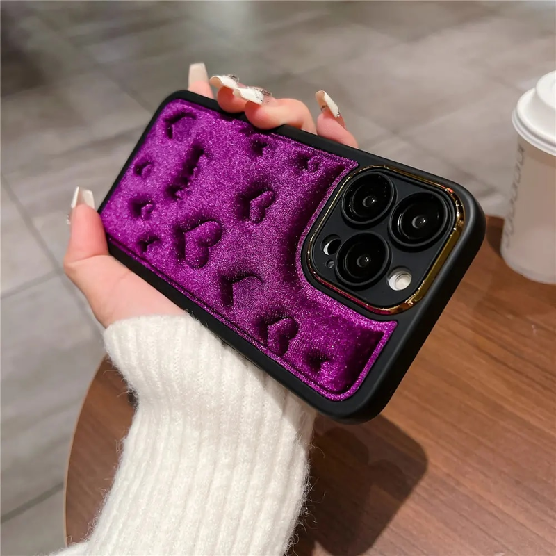 Custodia per telefono 3D Love Heat Soft Touch Fu Fo iPhone 15 14 Plus 12 13 11 Po Max Camea Placcatura Pellicola in vetro Protezione_voghion.com