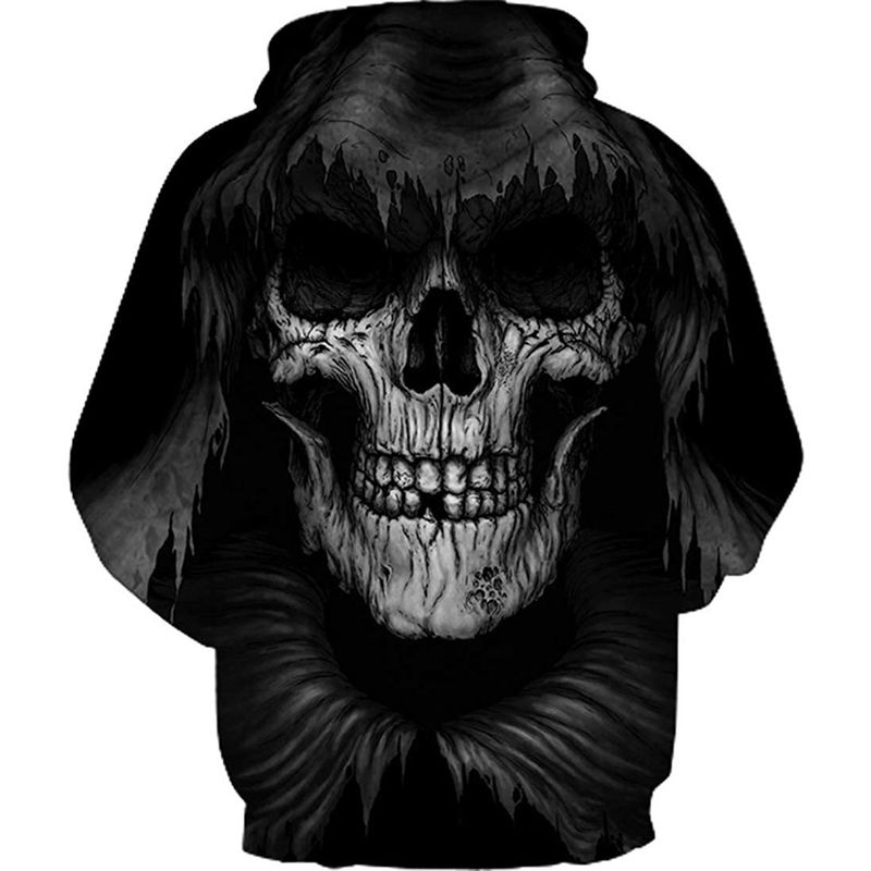 Felpa con cappuccio da uomo con stampa 3D di teschio horror, felpa con cappuccio vintage da uomo e da donna, felpa con cappuccio sportiva traspirante, felpa da uomo_voghion.com