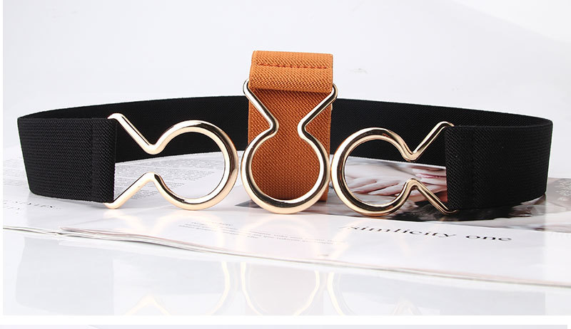 Ceinture élastique noire pour femmes, en Stock, cercle unique, Style coréen, mode, ceinture polyvalente, vente en gros_voghion.com