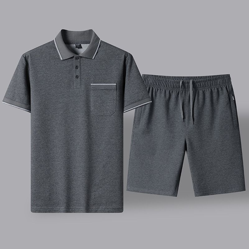 Diyu Shenlong Dad Outfit Set For Middle-aged And Elderly Men Summer Casual Clothes Men's Short Sleeve Long Pants_voghion.com