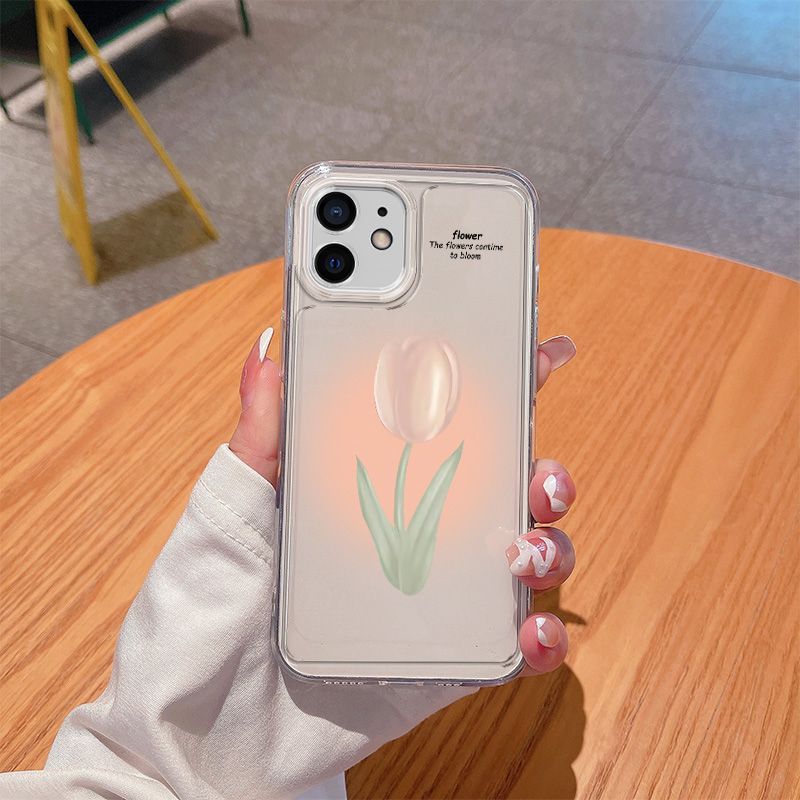 Clear Luxtury Pink Rose Phone Case For iPhone 15 14 12 13 11 Pro Max X Xs Xr 7 8 15Plus SE Soft Silicone_voghion.com