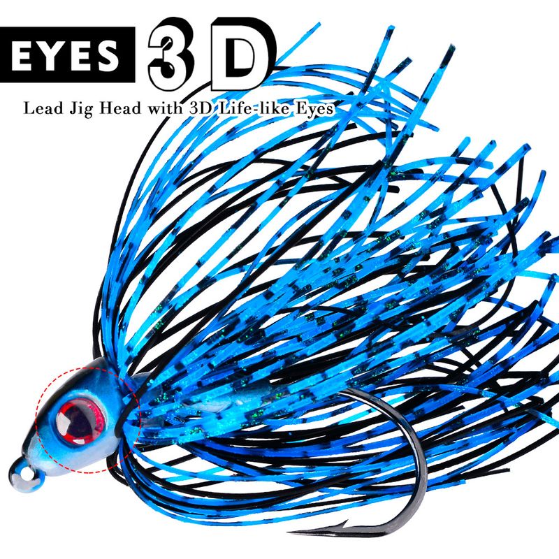 Tassel Sequin Mustache Spinnerbaits Anti-Hook Bottom Lure Lead Head Hook_voghion.com