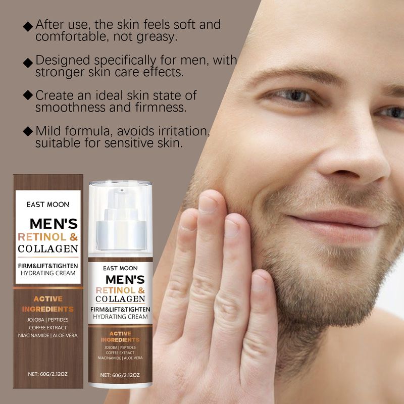 EAST MOON Men's Retinol Collagen Moisturizing Cream Fades Fine Lines, Brightens, Tightens, Moisturizes And Softens_voghion.com