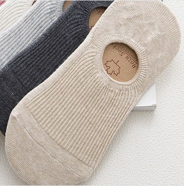 2025d 2025 Spring Summer Solid Color Non-Slip Silicone Invisible Men's Cotton Low-Cut Casual Short Socks_voghion.com