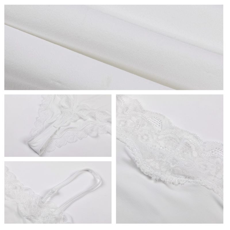 Lace Camisole Bodysuit For Women - Sexy Stretchy Shapewear With Adjustable Straps & Snap Closure, Seamless Fit For All-Day Comfort_voghion.com