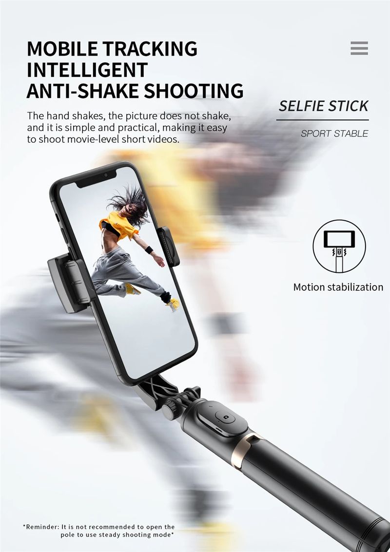 2025 NEUER FANGTUOSI Bluetooth-Handheld-Gimbal-Stabilisator mit Selfie-Stick-Klappstativ für iPhone-Smartphones_voghion.com