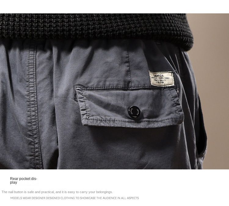 Japanese retro design overalls trousers casual trousers men's 2024 new versatile simple high street fashion loose_voghion.com